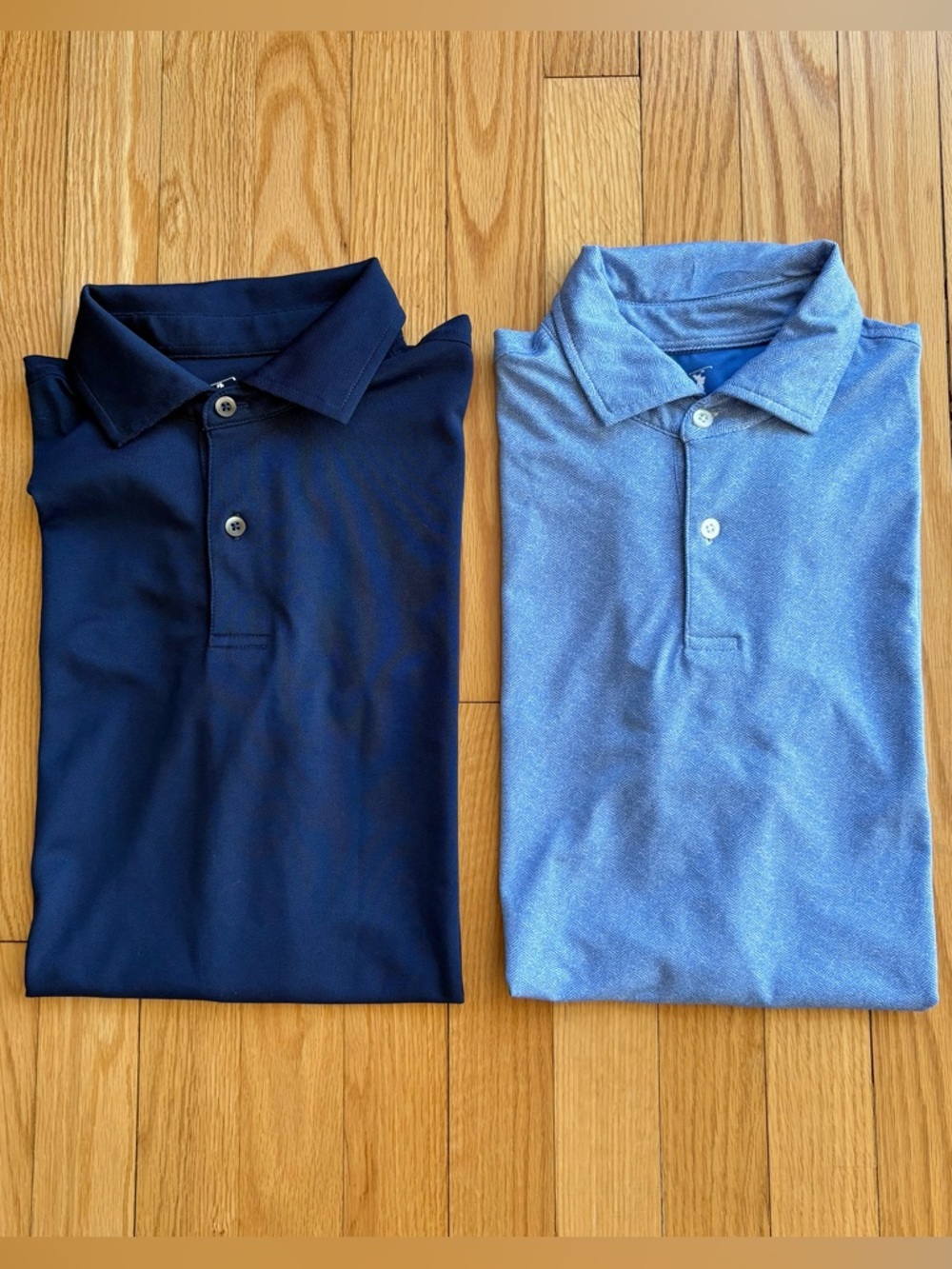 Lot 2 Fairway & Greene Mens Short Sleeve Performance Polos Small Blue/Light Blue